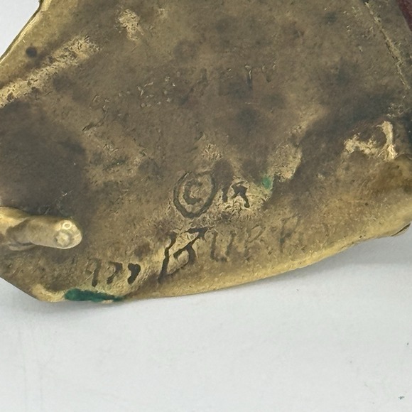 Stephen Burr Flowers Solid Brass MCM 70s Modern Signed/dated Vintage Belt Buckle - Picture 13 of 14